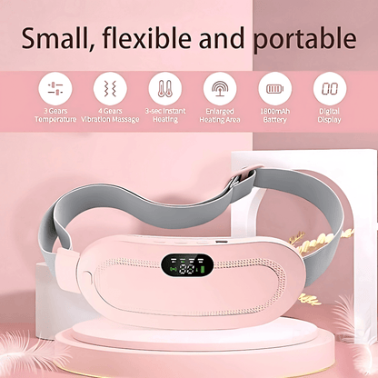 Period Cramp Relief Heating Pad Belt for Women – Rechargeable, Adjustable, Fast Pain Relief with Massage & Heat Therapy